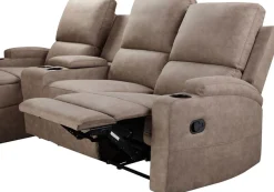 OTTO home Ecksofa »NAPORI Microfaser, Multimediasofa, 3er Kinosessel XXL, L-Form« Kinosofa, manuelle o. elektr. Relaxfunktion, Staufach, Getränkehalter