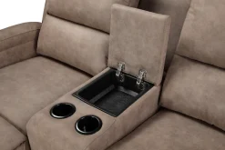 OTTO home Ecksofa »NAPORI Microfaser, Multimediasofa, 3er Kinosessel XXL, L-Form« Kinosofa, manuelle o. elektr. Relaxfunktion, Staufach, Getränkehalter