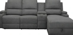 OTTO home Ecksofa »NAPORI Struktur, Multimediasofa, 3er Kinosessel XXL, L-Form« Kinosofa, manuelle o. elektr. Relaxfunktion, Staufach, Getränkehalter