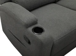 OTTO home Ecksofa »NAPORI Struktur, Multimediasofa, 3er Kinosessel XXL, L-Form« Kinosofa, manuelle o. elektr. Relaxfunktion, Staufach, Getränkehalter