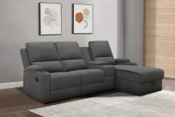 OTTO home Ecksofa »NAPORI Struktur, Multimediasofa, 3er Kinosessel XXL, L-Form« Kinosofa, manuelle o. elektr. Relaxfunktion, Staufach, Getränkehalter