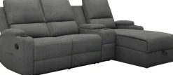 OTTO home Ecksofa »NAPORI Struktur, Multimediasofa, 3er Kinosessel XXL, L-Form« Kinosofa, manuelle o. elektr. Relaxfunktion, Staufach, Getränkehalter