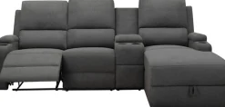 OTTO home Ecksofa »NAPORI Struktur, Multimediasofa, 3er Kinosessel XXL, L-Form« Kinosofa, manuelle o. elektr. Relaxfunktion, Staufach, Getränkehalter
