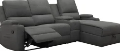 OTTO home Ecksofa »NAPORI Struktur, Multimediasofa, 3er Kinosessel XXL, L-Form« Kinosofa, manuelle o. elektr. Relaxfunktion, Staufach, Getränkehalter