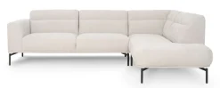 OTTO home Ecksofa »Nennor, weiches Chenille« Breite 278 cm, Wellenunterfederung, schwarze Metallfüße