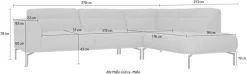 OTTO home Ecksofa »Nennor, weiches Chenille« Breite 278 cm, Wellenunterfederung, schwarze Metallfüße