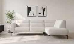OTTO home Ecksofa »Nennor, weiches Chenille« Breite 278 cm, Wellenunterfederung, schwarze Metallfüße