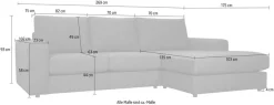 OTTO home Ecksofa »Nivette, weiches Chenille« Breite 269 cm, L-Form, bodentief, mit Wellenunterfederung