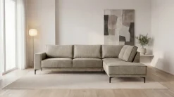 OTTO home Ecksofa »OLAND Bouclé L-Form, B: 289 cm, Skandi-Design« Struktur, Flachgewebe, Luxus-Microfaser, Boucle