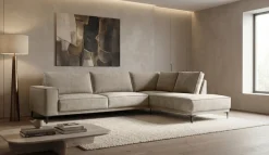 OTTO home Ecksofa »OLAND Bouclé L-Form, B: 289 cm, Skandi-Design« Struktur, Flachgewebe, Luxus-Microfaser, Boucle