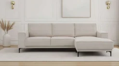 OTTO home Ecksofa »OLAND Cord L-Form, B: 280 cm, Skandi-Design« L-Form, 280 cm, Wellenunterfederung, Skandi-Design, Metallfüße
