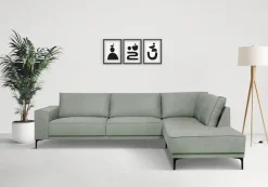 OTTO home Ecksofa »OLAND Flachgewebe L-Form, B: 289 cm, Skandi-Design« Struktur, Flachgewebe, Luxus-Microfaser, Boucle