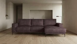 OTTO home Ecksofa »OLAND Luxus-Microfaser L-Form, B: 280 cm, Skandi-Design« L-Form, 280 cm, Wellenunterfederung, Skandi-Design, Metallfüße