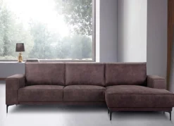 OTTO home Ecksofa »OLAND Luxus-Microfaser L-Form, B: 280 cm, Skandi-Design« L-Form, 280 cm, Wellenunterfederung, Skandi-Design, Metallfüße