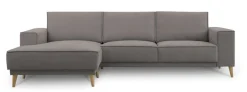 OTTO home Ecksofa »Oland Skandi, weicher Chenille-Stoff« L-Form, 280 cm, Wellenunterfederung, Skandi-Design, Massivholzfüße