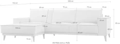 OTTO home Ecksofa »Oland Skandi, weicher Chenille-Stoff« L-Form, 280 cm, Wellenunterfederung, Skandi-Design, Massivholzfüße