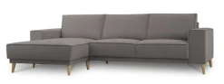 OTTO home Ecksofa »Oland Skandi, weicher Chenille-Stoff« L-Form, 280 cm, Wellenunterfederung, Skandi-Design, Massivholzfüße