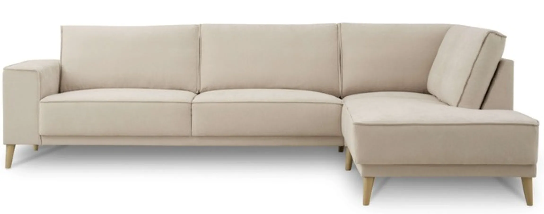 OTTO home Ecksofa »Oland Skandi, weicher Chenille-Stoff« L-Form, 289 cm, Wellenunterfederung, Skandi-Design, Massivholzfüße