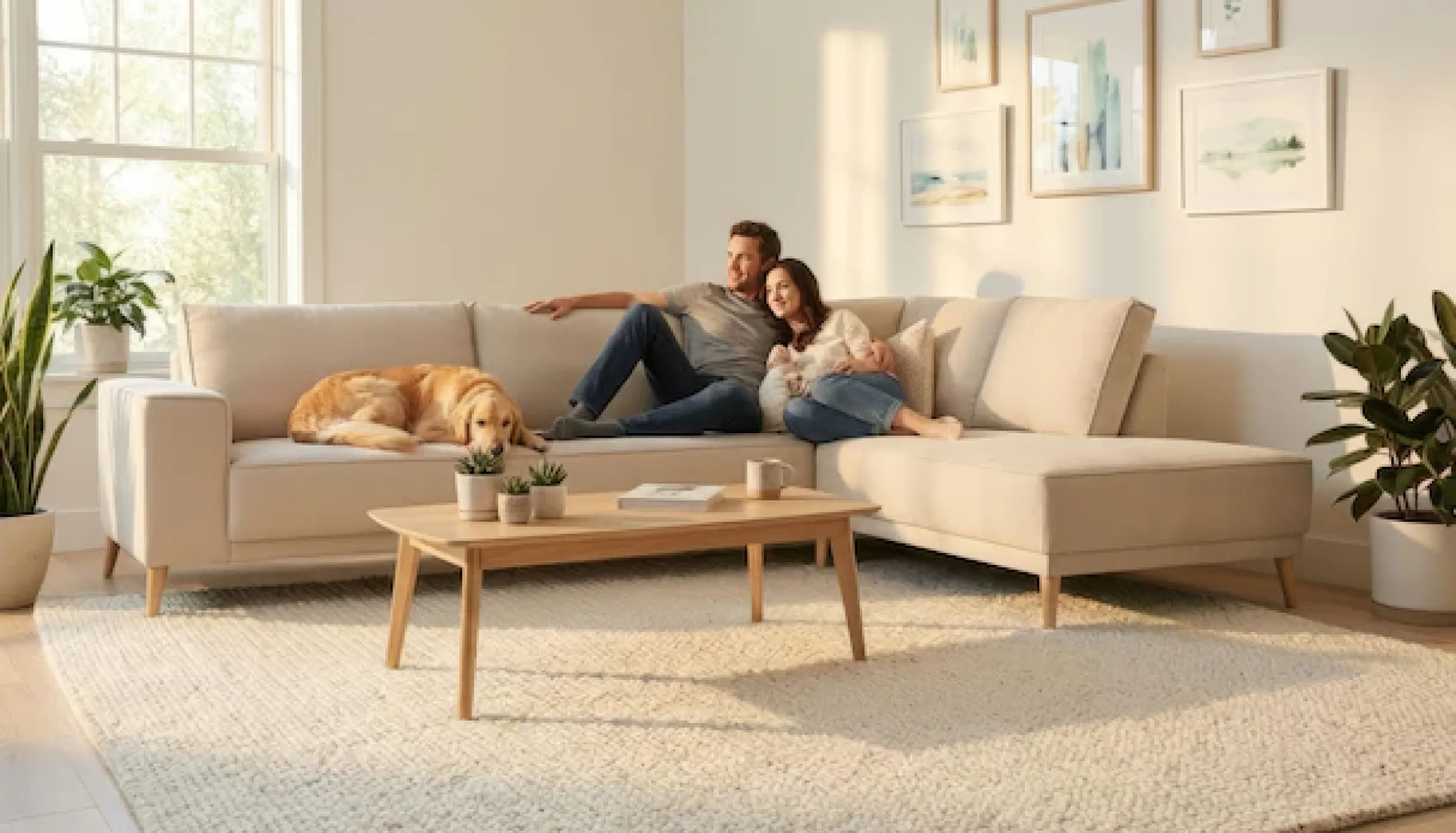 OTTO home Ecksofa »Oland Skandi, weicher Chenille-Stoff« L-Form, 289 cm, Wellenunterfederung, Skandi-Design, Massivholzfüße