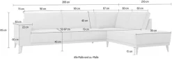 OTTO home Ecksofa »Oland Skandi, weicher Chenille-Stoff« L-Form, 289 cm, Wellenunterfederung, Skandi-Design, Massivholzfüße