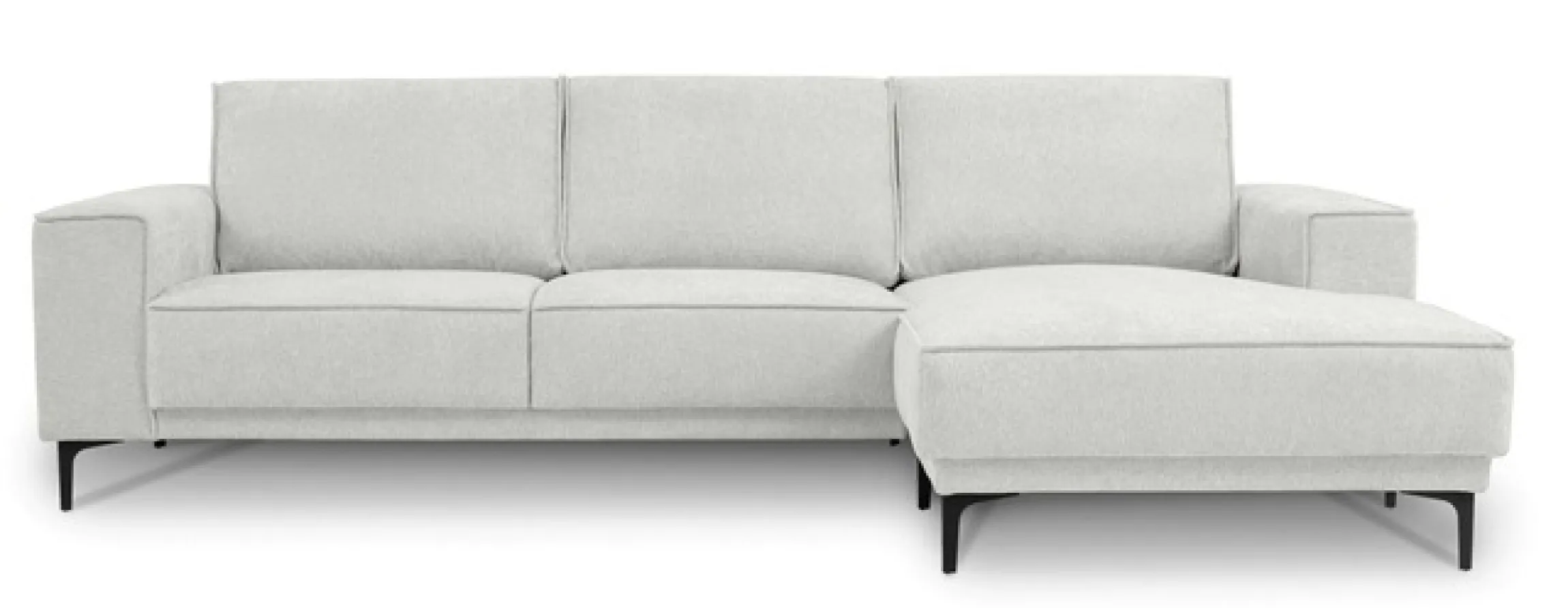 OTTO home Ecksofa »OLAND Struktur L-Form, B: 280 cm, Skandi-Design« L-Form, 280 cm, Wellenunterfederung, Skandi-Design, Metallfüße
