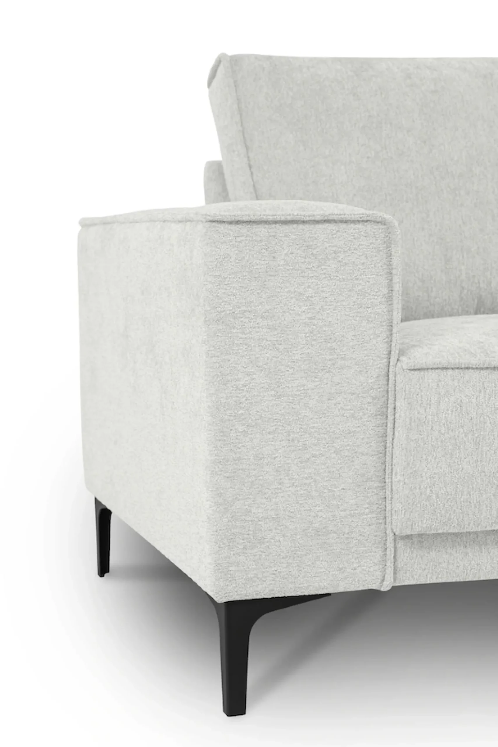 OTTO home Ecksofa »OLAND Struktur L-Form, B: 280 cm, Skandi-Design« L-Form, 280 cm, Wellenunterfederung, Skandi-Design, Metallfüße