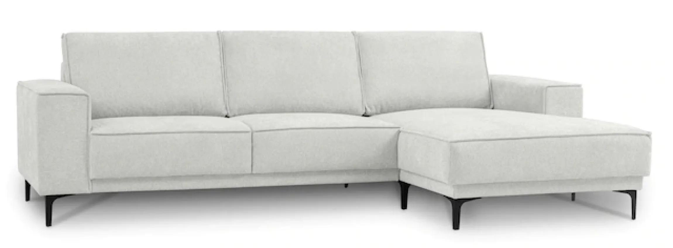 OTTO home Ecksofa »OLAND Struktur L-Form, B: 280 cm, Skandi-Design« L-Form, 280 cm, Wellenunterfederung, Skandi-Design, Metallfüße