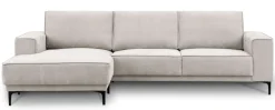 OTTO home Ecksofa »OLAND Struktur fein L-Form, B: 280 cm, Skandi-Design« L-Form, 280 cm, Wellenunterfederung, Skandi-Design, Metallfüße