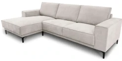 OTTO home Ecksofa »OLAND Struktur fein L-Form, B: 280 cm, Skandi-Design« L-Form, 280 cm, Wellenunterfederung, Skandi-Design, Metallfüße