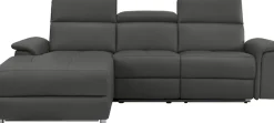 OTTO home Ecksofa »Pareli, L-Form, 259cm,m. Recamiere, Echtleder, Kunstleder, Webstoff« man. o. elektr. Relaxfunktion, USB/Kopfteilverstellg u. LED
