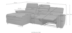 OTTO home Ecksofa »Pareli, L-Form, 259cm,m. Recamiere, Echtleder, Kunstleder, Webstoff« man. o. elektr. Relaxfunktion, USB/Kopfteilverstellg u. LED