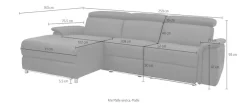 OTTO home Ecksofa »Pareli, L-Form, 259cm,m. Recamiere, Echtleder, Kunstleder, Webstoff« man. o. elektr. Relaxfunktion, USB/Kopfteilverstellg u. LED
