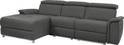 OTTO home Ecksofa »Pareli, L-Form, 259cm,m. Recamiere, Echtleder, Kunstleder, Webstoff« man. o. elektr. Relaxfunktion, USB/Kopfteilverstellg u. LED