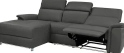 OTTO home Ecksofa »Pareli, L-Form, 259cm,m. Recamiere, Echtleder, Kunstleder, Webstoff« man. o. elektr. Relaxfunktion, USB/Kopfteilverstellg u. LED
