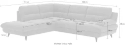OTTO home Ecksofa »Pike L-Form, B: 266 cm« optional Schlaffunktion & Bettkasten
