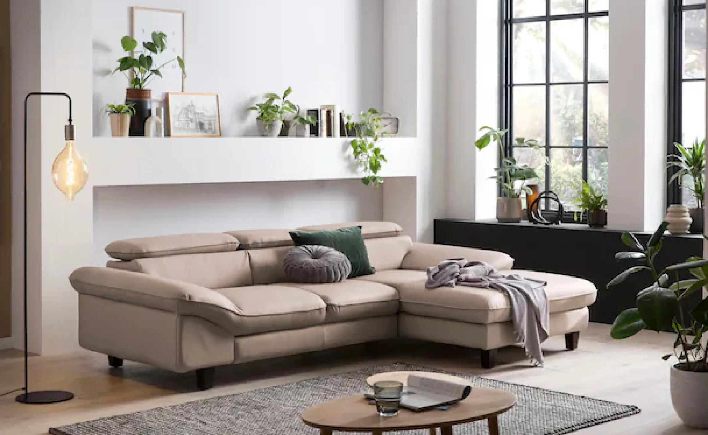 OTTO home Ecksofa »Pilot L-Form« mit Kopfteilverstellung, wahlweise mit Schlaffunktion & Bettkasten