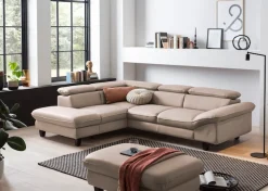 OTTO home Ecksofa »Pilot L-Form« mit Kopfteilverstellung, wahlweise mit Schlaffunktion & Bettkasten