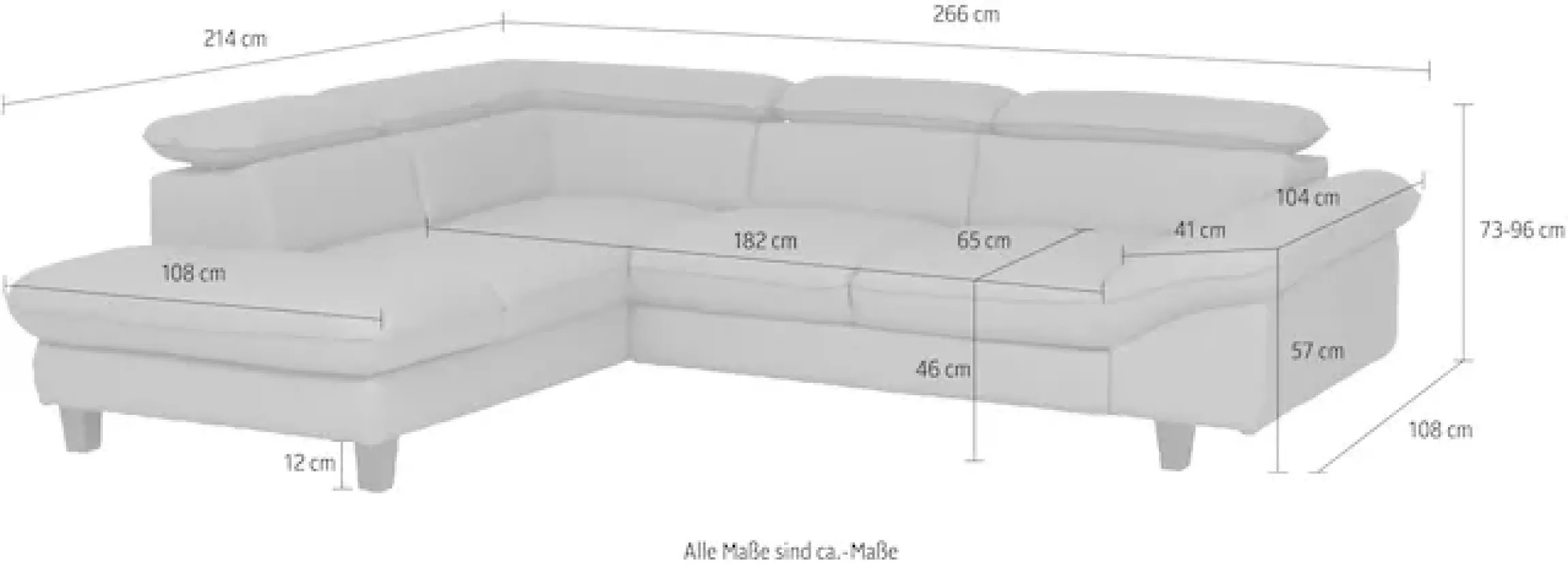 OTTO home Ecksofa »Pilot L-Form« mit Kopfteilverstellung, wahlweise mit Schlaffunktion & Bettkasten