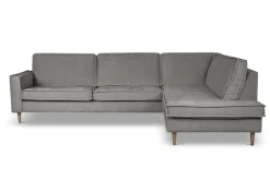 OTTO home Ecksofa »Pinto Skandi, 290 cm, Chenille, Struktur, Ottomane links / rechts« mit Keder, Massivholzfüße Eiche geräuchert, Wellenunterfederung