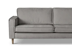 OTTO home Ecksofa »Pinto Skandi, 290 cm, Chenille, Struktur, Ottomane links / rechts« mit Keder, Massivholzfüße Eiche geräuchert, Wellenunterfederung