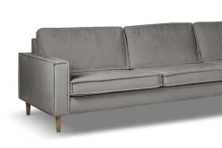 OTTO home Ecksofa »Pinto Skandi, 290 cm, Chenille, Struktur, Ottomane links / rechts« mit Keder, Massivholzfüße Eiche geräuchert, Wellenunterfederung