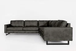 OTTO home Ecksofa »Pinto, XXL, 250/290 cm, langer Schenkel, Ottomane« Cord, Chenille, Lederoptik, mit Keder, Metallfüße, Wellenunterfederung