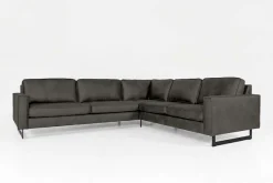 OTTO home Ecksofa »Pinto, XXL, 250/290 cm, langer Schenkel, Ottomane« Cord, Chenille, Lederoptik, mit Keder, Metallfüße, Wellenunterfederung