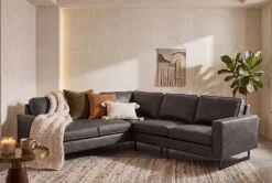 OTTO home Ecksofa »Pinto, XXL, 250/290 cm, langer Schenkel, Ottomane« Cord, Chenille, Lederoptik, mit Keder, Metallfüße, Wellenunterfederung