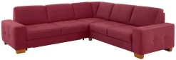 OTTO home Ecksofa »Puccini L-Form« mit Federkern, Sitztiefenverstellung, Kontrastnaht