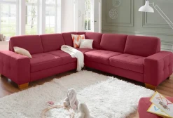 OTTO home Ecksofa »Puccini L-Form« mit Federkern, Sitztiefenverstellung, Kontrastnaht