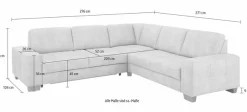 OTTO home Ecksofa »Puccini L-Form« mit Federkern, Sitztiefenverstellung, Kontrastnaht