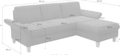OTTO home Ecksofa »Rochelle, L-Form« wahlweise mit Armteilverstellung, Schlaffunktion und Bettkasten