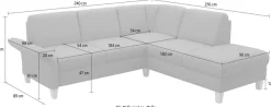 OTTO home Ecksofa »Rochelle, L-Form« wahlweise mit Armteilverstellung, Schlaffunktion und Bettkasten