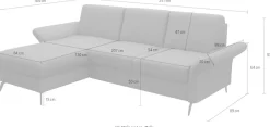 OTTO home Ecksofa »Rochelle« wahlweise mit Schlaffunktion, Bettkasten und Armteilverstellung